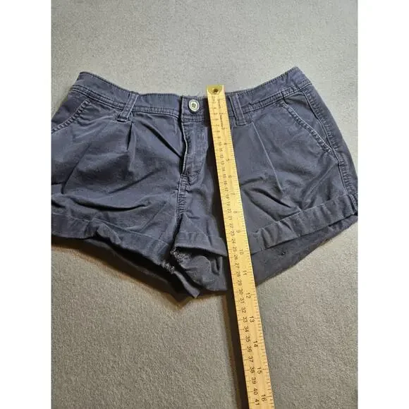 Abercrombie & Fitch Shorts Women's Size 0 Blue A&F High Rise Chino Cuffed Shorts - Picture 4 of 5